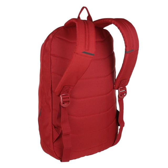 100% Polyester. Length: 45.5cm. Width: 29cm. Depth: 14.5cm. Adjustable Shoulder Strap, Key Clip, Padded Back Panel, Zip Pullers. Compartments: 1 Main Compartment. Pockets: 1 Internal Pocket, Stash Pocket. Sustainability: Made from Recycled Materials. Capacity: 18L.