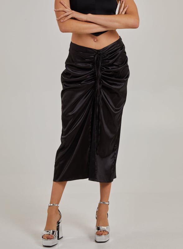 Ruched skirt 2025 with tie