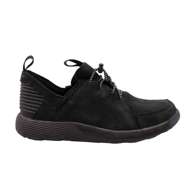 Timberland Flyroam Wedge Schwarz Leder Low Lace Up Juniors Trainer A1J5M