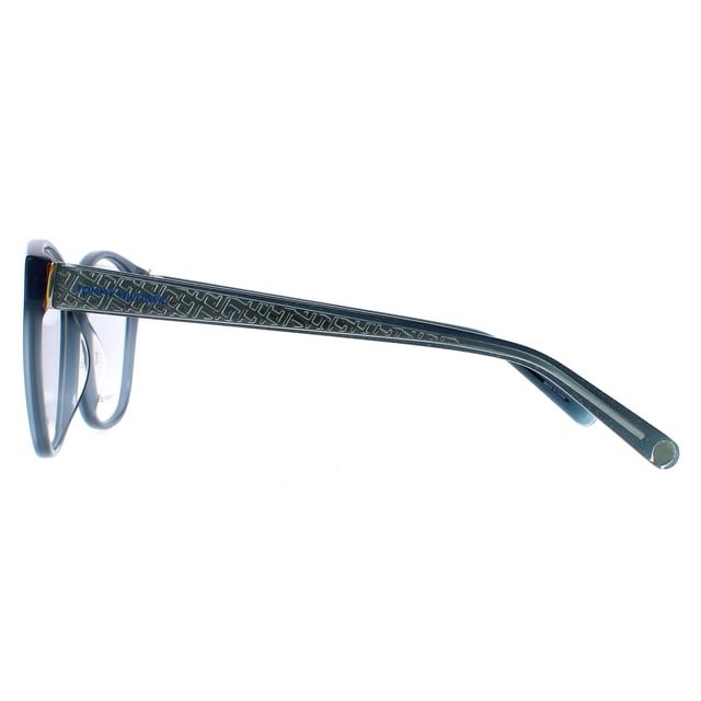 Tommy Hilfiger Square Womens Blue Glitter TH1780  Glasses feature a lightweight and durable square frame that provides a comfortable and secure fit. The temples are adorned with the iconic Tommy Hilfiger logo, adding a touch of elegance and sophistication to the overall look.