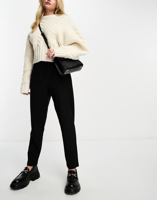 Trousers & Leggings by ASOS DESIGN Make your jeans jealous High rise Pleat details Regular, tapered fitSold By: Asos