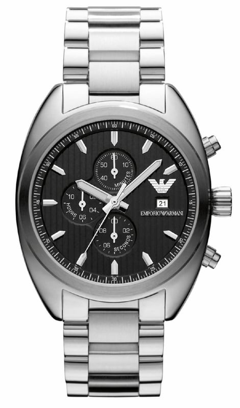 Emporio Armani AR5957 - Unisex Uhr Quarz aus Edelstahl• Material: Edelstahl• Glas: Mineral• Armband: Versilbert• Farbe: Silber• Wasserbeständigkeit: 50 m (5 ATM)• Gehäusegröße: 42 mm