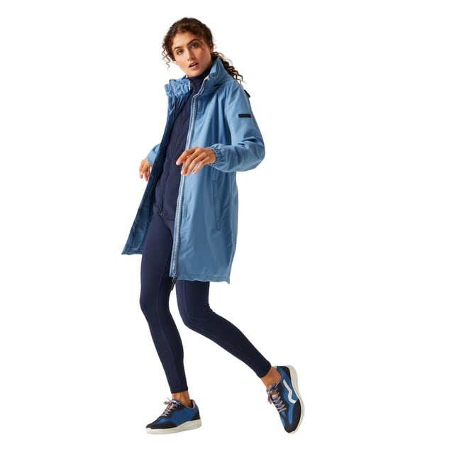 Outer Materials: 100% Polyester. Lining: Taffeta. Design: Logo. Fabric Technology: Breathable, DWR Finish, Isotex 5000, Waterproof. Cuff: Elasticated. Neckline: Hooded. Sleeve-Type: Long-Sleeved. Taped Seams. Hood Features: Concealed. Pockets: 2 Lower Pockets, Zip. Fastening: Full Zip, Stormflap. 5000g/m²/24hrs. Hem: Shaped. Waistline: Adjustable, Shockcord. Sustainability: Made from Recycled Materials. 8 UK: 32 in. 10 UK: 34 in. 12 UK: 36 in. 14 UK: 38 in. 20 UK: 45 in. 22 UK: 48 in. 24 UK: 50 in. 26 UK: 52 in. 18 UK: 43 in. 16 UK: 40 in.