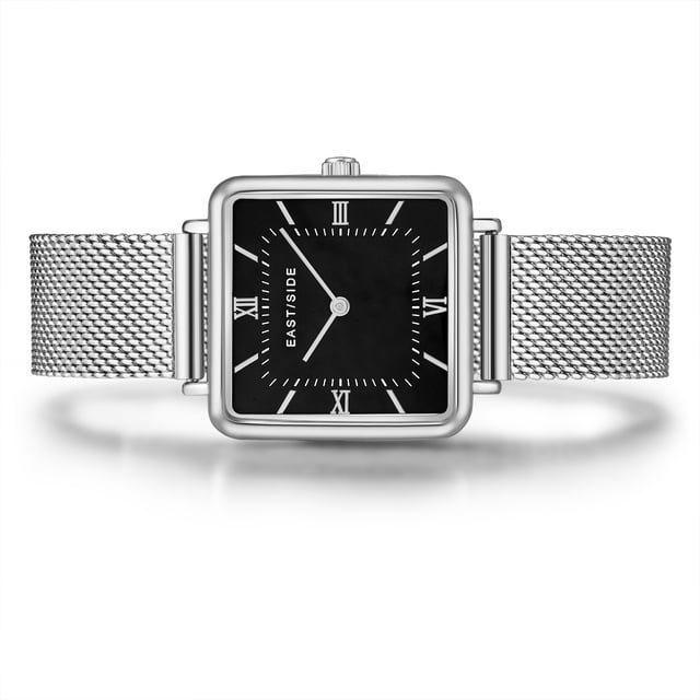 Do you like your accessories something "Edgy"? Then this women's watch in the Eastside label is the perfect addition to your clock collection! Urban and elegant is inspired by the lifestyle of the New York district of the same name. A special highlight is the angular housing that gives the watch its striking character. The dial with Roman digits and obélisque diverse also scores. The silver-colored housing is tailored to the elaborately worked Milanaise stainless steel bracelet in color and a comfortable sliding closure ensures the best carrying properties. If you value the highest precision with your timepiece, you will also look forward to the high-quality quartz clock.
