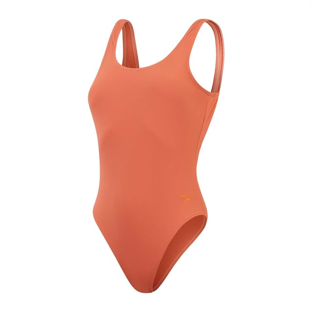 Womens Speedo Textured Deep U-Back Swimsuit in orange.- Scoop neck  deep U back.- Ombre Printed Elastic underbust and waistband detail.- ECO Waffle textured stretch nylon fabric.- Made in part from recycled waste fabric - The Nylon yarns in the fabric are made from 100% pre-consumer waste  such as waste fabric from factories.- Ref: 800387416588Please note that returns will only be accepted if the hygiene label is still attached to the product.