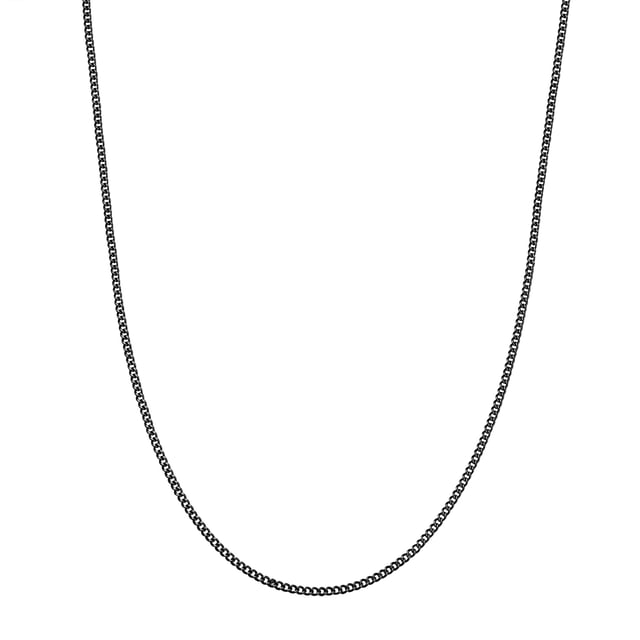 In the Slim Line collection from the men's jewelry label True Rebels you will find accessories for casual guys who like jewelry without frills - versatile, hard-wearing and wearable in the office and in free time. The slim curb chain with 3D bar pendant is inspired by the 80s and adds stylish retro vibes to any outfit. Made from rust-proof, water- and scratch-resistant stainless steel, you benefit from the advantages of the easy-care decorative metal. The dark rhodium finish gives the necklace a masculine touch and an easy-to-use lobster clasp completes the wearing comfort.