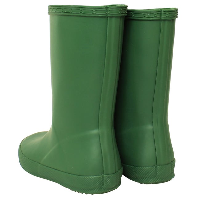 Let your child step out in vibrant style with the Hunter Original First Kids Wellington Boots. These iconic boots are a miniature version of the classic adult style, ensuring your little one stays fashionable while exploring the great outdoors. The bold color adds a playful touch to rainy days, making these boots a must-have for every young adventurer.

Key Features:

 Durable Construction:  Crafted from high-quality rubber, these boots are built to withstand the rigors of active play. The durable material ensures longevity and resilience, making them perfect for puddle-jumping and outdoor escapades.

 Waterproof Design:   Keep your child's feet dry in any weather with the fully waterproof construction. The boots are designed to withstand rain, mud, and puddles, making them ideal for all-season wear.

 Comfortable Fit:   The boots feature a comfortable fit to keep your child's feet happy during extended play. The orthopedic design provides excellent support, and the adjustable strap allows for a customized fit.

 Easy On and Off:   Designed with little ones in mind, these boots feature a convenient pull-on style. The wide opening and pull tabs make it easy for kids to put on and take off their boots independently.

 Grip Soles:   The slip-resistant sole provides excellent traction, ensuring stability on various surfaces. Whether on wet sidewalks or muddy trails, your child can confidently explore while staying sure-footed.

 Reflective Details:   For added safety, the boots incorporate reflective details. These details enhance visibility in low-light conditions, making them a practical choice for evening adventures.

 Iconic Branding:   Featuring the iconic Hunter logo on the front, these boots showcase the renowned quality and style associated with the Hunter brand.

Invest in the Hunter Original First Kids Wellington Boots â€“ a perfect combination of style, durability, and functionality that will have your child excited to tackle any rainy day with confidence.