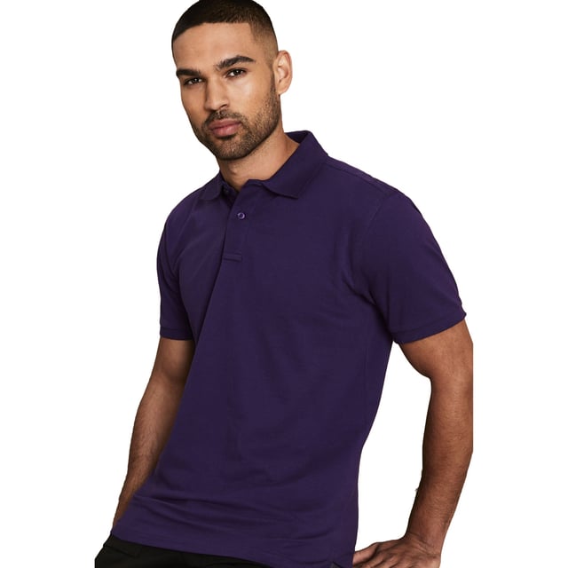Classic fit polo. 2 button placket. Short sleeves. Side vents. Knitted collar and cuffs. Machine washable. Fabric: 100% Ringspun combed cotton. Heather: 85% Cotton, 15% Viscose. Charcoal: 60% Cotton, 40% Polyester. Weight: 200gsm. Sizes (inches): S - 37, M - 40, L - 42, XL - 44, 2XL - 47, 3XL - 49, 4XL - 51, 5XL - 53.