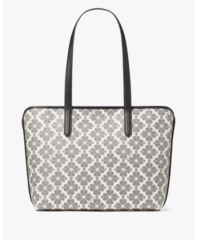 Spade Flower Spade Flower Pvc Tote, Front Slip And Back Zip Pockets,  Length: 14.00 Cm,  Width: 29.50 Cm,  Height: 34.50 Cm