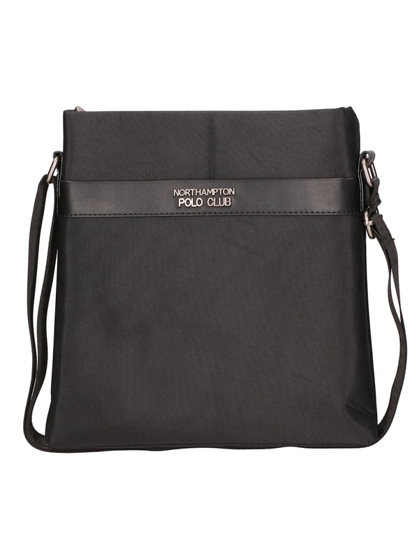 Northampton polo club Bolso de hombro de mensajería para hombres con tela suave más detalles de cuero vegano. Compartimento único.