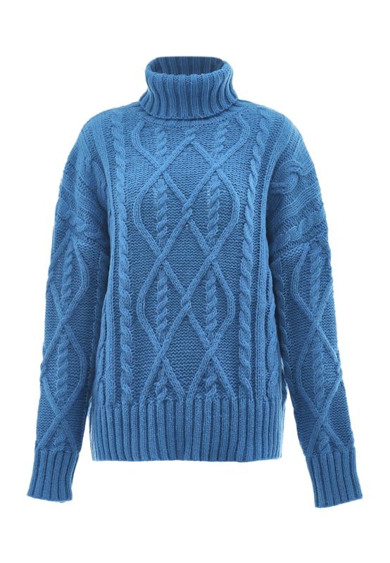 Mymo Rollkragenpullover Damen türkis