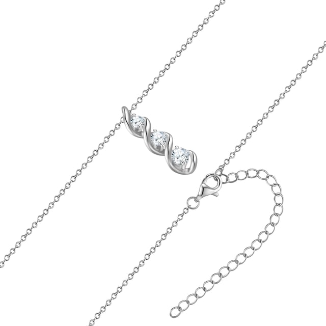 Do you like symbolic jewelry in glamorous designs? Then you will enjoy wearing this necklace from the Rafaela Donata label: The spiral stands for energy and movement - symbolized here by a fascinating pendant made of 925 sterling silver, decorated with three glittering zirconia crystals. A rhodium finish ensures reliable tarnish protection and a radiant silver shine. The necklace goes with many looks and can be worn in the office as well as in your free time. Practical: A lobster clasp makes it easy to put on and take off and the length of the chain can be adjusted thanks to the extension piece.