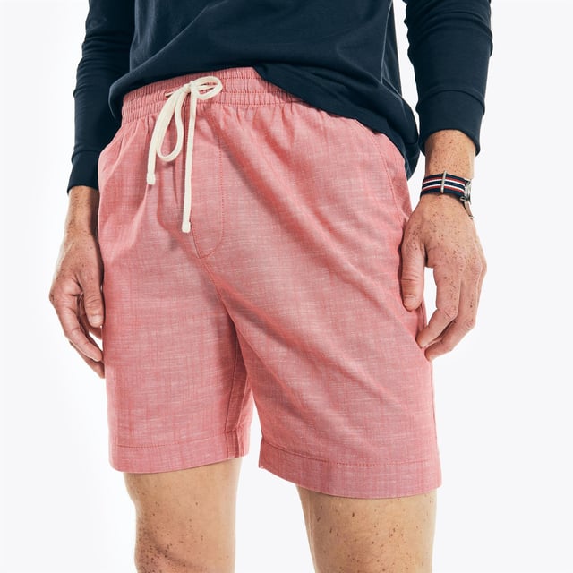 Your 'go to' summer shorts featuring a comfortable elastic-drawstring waist Multiple pockets to keep your necessities close and secure. Nautica logo embroidered above back welt pocket Fit: Relaxed, Sizing: As expected