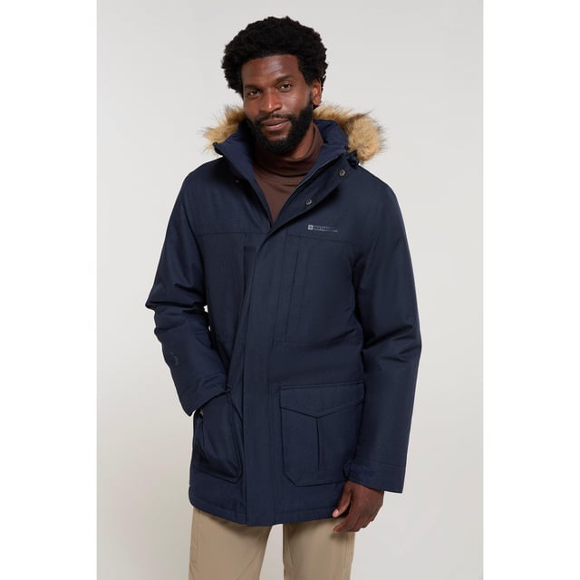 Material: Acrylic, Elastane, Modacrylic, Polyester. Fabric: Microfibre. Design: Logo, Text. Fabric Technology: Breathable, Heat Retention, Insulating, IsoDry, Lightweight, Moisture Wicking, Waterproof. Cuff: Adjustable Wrist Strap, Stretch. Neckline: Hooded. Sleeve-Type: Long-Sleeved. Taped Seams. Hood Features: Drawcord, Faux Fur. Length: Long. Pockets: 2 Chest Pockets, 2 Front Pockets. Fastening: Full Zip, Stormflap, Stud. Waterproof Rating: 5000mm.