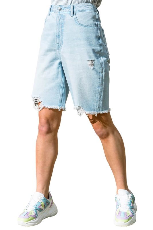 Distressed white 2025 bermuda shorts