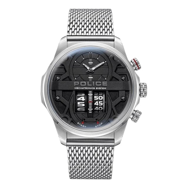 POLICE PEWJG0006504 Uhr Mann Quarz• Material: Edelstahl• Glas: Mineral• Armband: Edelstahl• Farbe: Silber• Wasserbeständigkeit: 50 m (5 ATM)• Gehäusegröße: 44 mm
