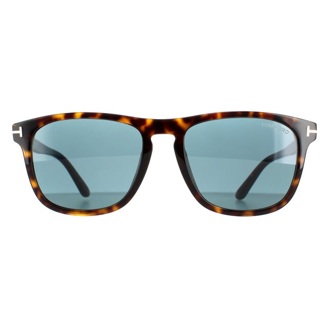 Tom Ford Square Mannen Dark Havana Blue FT0930 Gerard zonnebril zijn een klassieke rechthoekige vorm gemaakt van premium acetaat. Afgewerkt met een sleutelgatbrug en Tom Ford T -logo's op de tempels.