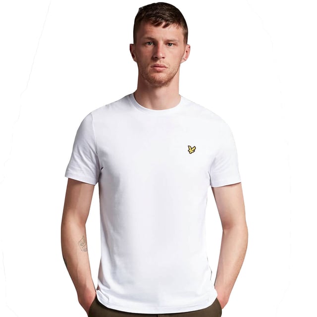 Crafted from 100% cotton from unrivalled softness, the Lyle & Scott Plain T-Shirt is an iconic style and the definition of a wardrobe staple. Featuring a classic silhouette, detail stitching at collar and cuff, plus our signature Golden Eagle, this t-shirt can be seamlessly layered or stand alone as the centrepiece of any smart-casual outfit.  
  
Fit: Regular
It is crafted to fit the body neither too tightly or too loosely, leaving you with a classic, timelessly stylish look. We recommend you order your usual size, but if you're caught between two, go a size up.