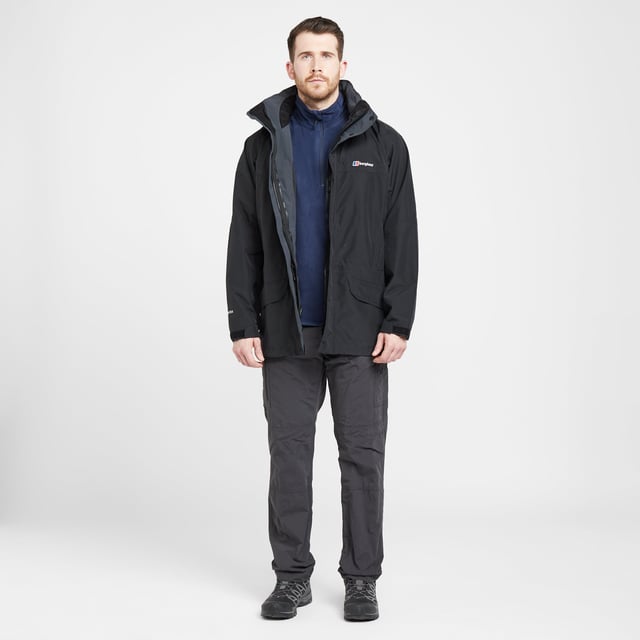 The truly dependable Berghaus Men's Cornice III GORE-TEX(R) Jacket is an all-rounder and firm favourite made from GORE-TEX(R)fabric, offering maximum protection whatever the elements throw at you. A versatile, breathable performance shell with supreme comfort. Ideal as part of a layering system or technical jacket while hiking. - Breathable, windproof and waterproof jacket from Berghaus - 2-Layer GORE-TEX(R) fabric - tried-and-tested waterproof outer layer for fully waterproof/breathable performance - Roll-away hood with adjustment - provides additional protection in adverse weather conditions - InterActive zip - Berghaus InterActive fleeces can be zipped in for an ideal layering system - Multiple pockets - 2 x lower patch pockets, 1 x map pocket - Adjustable fit - dual drawcord hem adjustment and waist drawcords, elasticated cuffs - Knit lined collar - Recommended activity - walking / hiking / commuting
