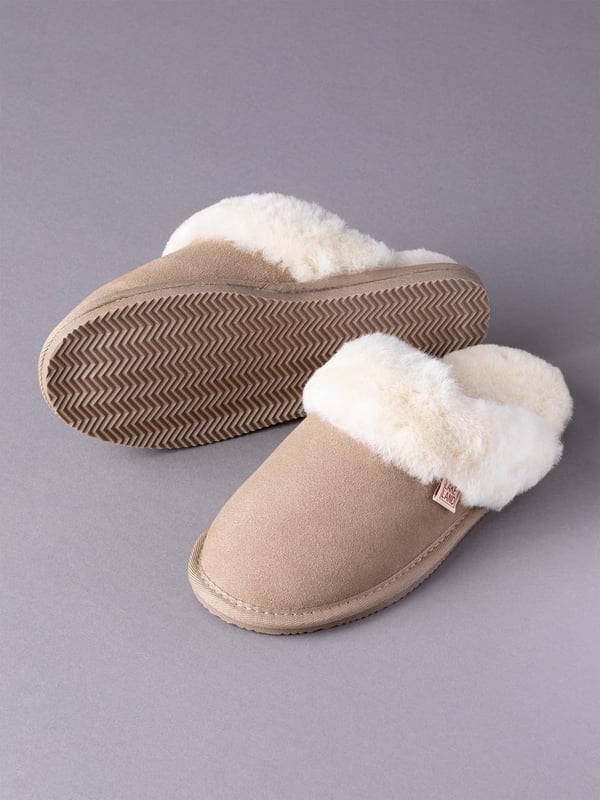 Sheepskin slider slippers sales