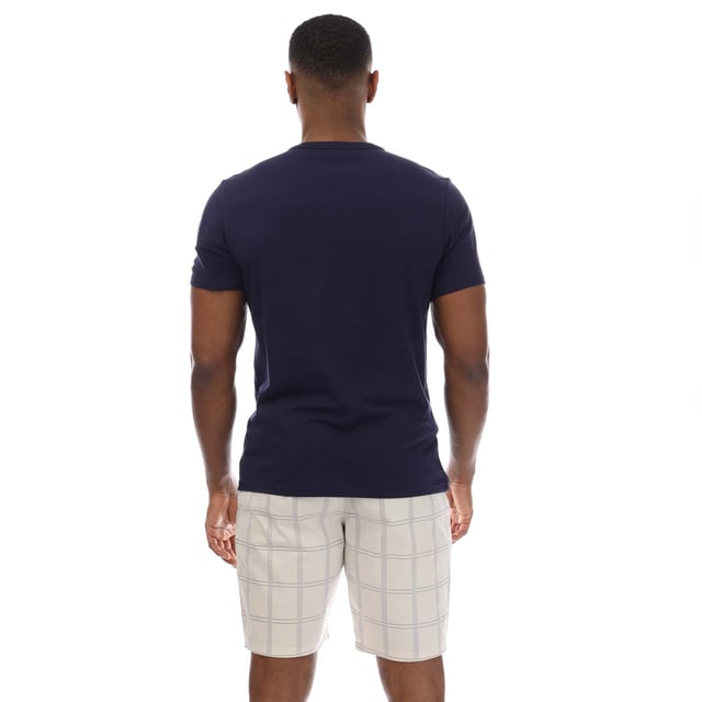 Mens Calvin Klein Shorts Pyjama Set in blue.T-Shirt:- Crewneck.- Short sleeves.- Printed logo.- 57% Cotton  38% Polyester  5% Elastane.Shorts:- Branded elastic waistband.- Side pockets.- Relaxed fit.- 98% Cotton  2% Elastane.- Ref: 000NM2183EO1M