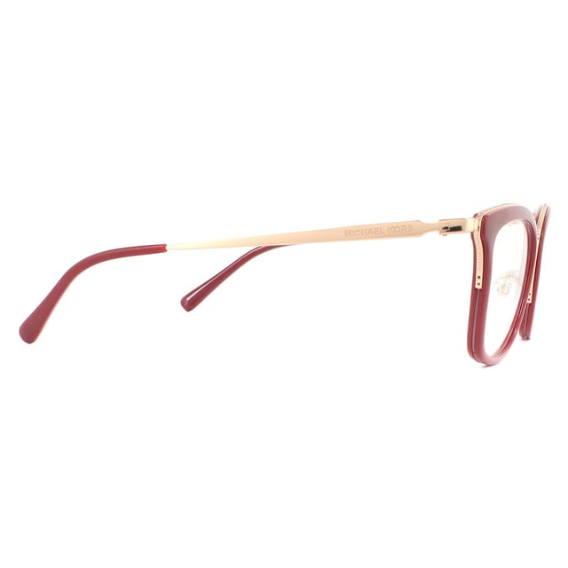 Michael Kors Square Womens Rose Gold Red Glasses