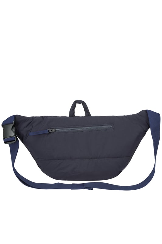 The perfect practial edition to any outfit. This unique triple-pocket design sling bag has enough internal and external space to carry all your every day essentials. Features: , Padded lightweight nylon, Water resistant, Zip top opening to main compartment, ARTSAC screen printed logo, Triple front zip pocket with loops, Internal zip pocket, External rear zip pocket, Top grab handle, 2 Mobile phone internal net pockets, Adjustable shoulder strap allowing backpack styling or bum bag styling Style Ref: 52014 NAVY