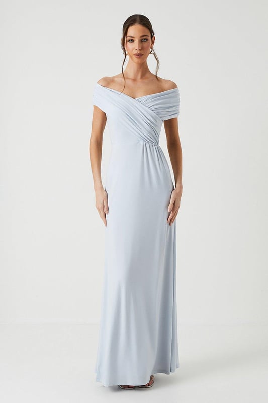 Grey fishtail bridesmaid dress cheap