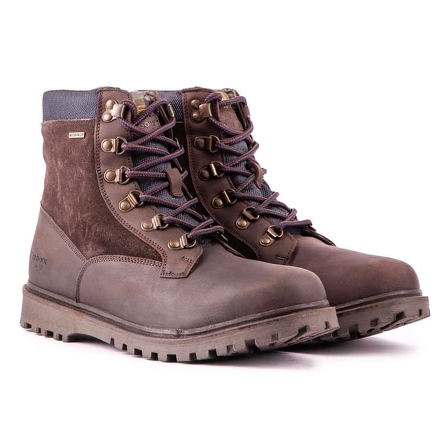 Mens boots with metal ring top