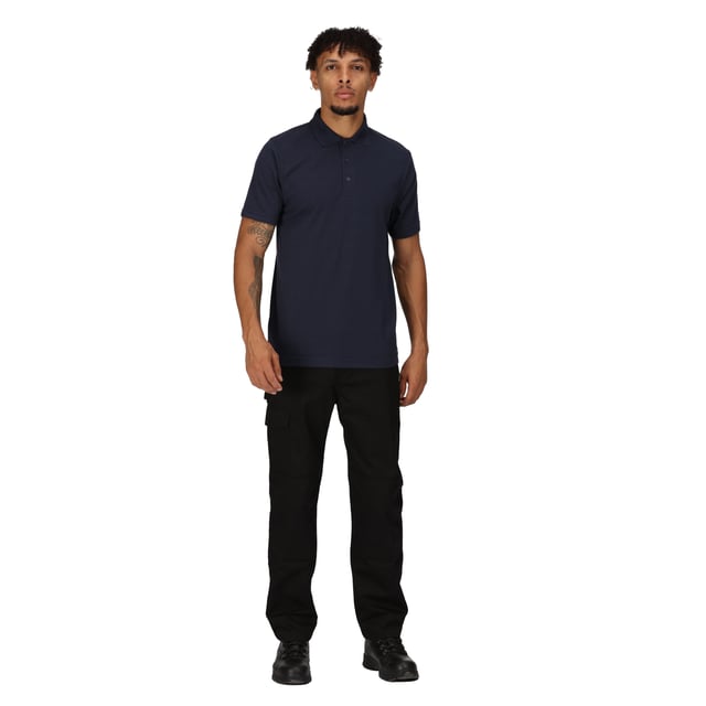 65% Polyester, 35% Cotton. Fabric: Pique. Design: Plain. Neckline: Polo Neck, Turn Down Collar. Sleeve-Type: Short-Sleeved. Fabric Technology: Hardwearing. 3 Button Placket.
