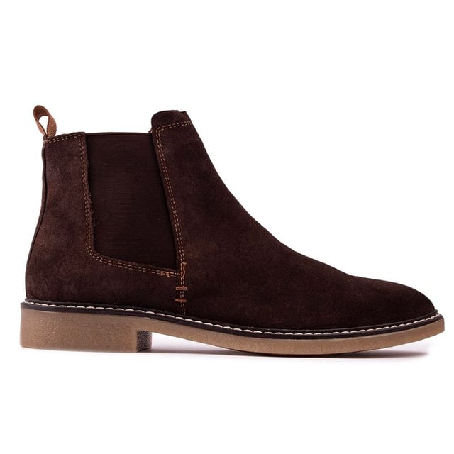 Polish Off Your Look In Style With The Men's Pimlico Ankle Boot From Silver Street. The Rich Brown Suede Chelsea Boot Is Beautifully Complimented With A Crepe-style Sole, Contrast Stitching And Elasticated Gusset For A Premium Finish.