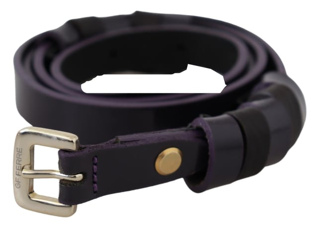 Brand: GF FERRE
  Condition: Brand new without tags
  Authenticity: 100% Authentic
  Material: Leather
  Color: Black
  Hardware: Chrome silver tone
  Closure: Buckle fastening
  Pattern: Solid
  Made in Italy
  Logo details
  Perfect for women who appreciate luxury fashion
Material: Leather