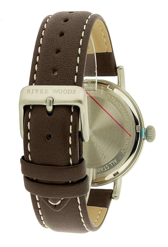 This River Woods Yukon Analogue Watch for Men is the perfect timepiece to wear or to gift. It's Silver 42 mm Round case combined with the comfortable Brown Leather watch band will ensure you enjoy this stunning timepiece without any compromise. Operated by a high quality Quartz movement and water resistant to 5 bars, your watch will keep ticking. This elegant, classic watch is a perfect gift for New Year, birthday,valentine's day and so on -This Analogue watch has a function: Luminous Hand High quality 21 cm length and 19 mm width Brown Leather strap with a Buckle Case diameter: 42 mm,case thickness: 9 mm, case colour: Silver and dial colour: Silver