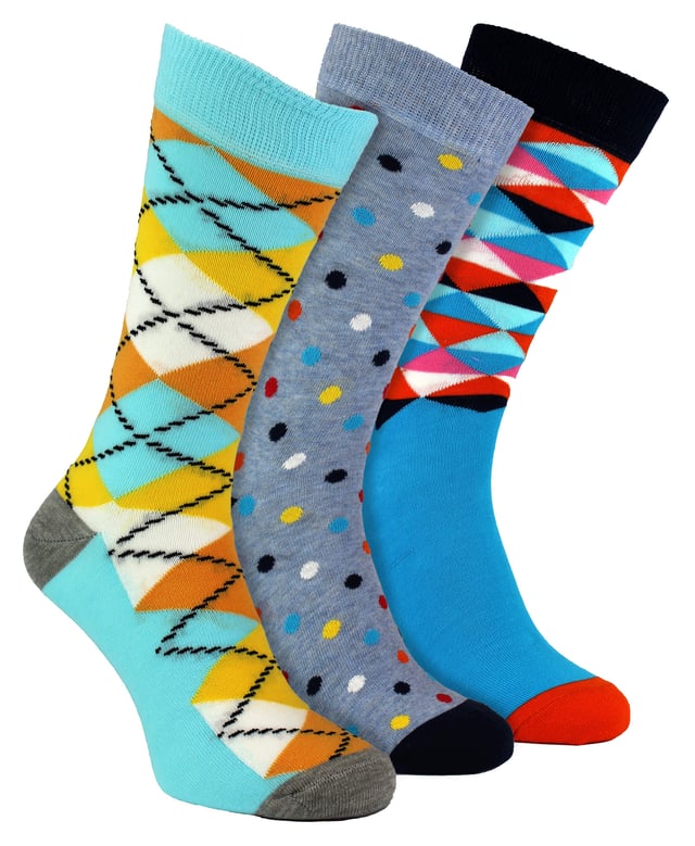 HS Happy Socks Men's 3-Pack Argyle SocksStep into a world of unrivaled comfort and style with HS Happy Socks Men's 3-Pack Argyle Socks. Designed to fit any footwear, these versatile socks effortlessly complement both casual and formal settings for an all-round perfect addition to your wardrobe. Experience the luxurious comfort that makes these socks an absolute must-have for anyone.HS Happy Socks socks are crafted to bring fun and vivacity to your everyday attire. With a flawless fusion of comfort, style, and adaptability to any season, these socks will keep pace with your ever-changing lifestyle. Made from a breathable cotton blend, these men's socks cater to size 6-11.HS Happy Socks Men's 3-Pack Argyle Socks offer an abundance of benefits. Their distinctive argyle pattern lends a touch of timeless elegance to your look, while the cozy construction ensures day-long wearability. Furthermore, our cotton blend material promotes excellent foot hygiene, absorbing sweat to keep your feet fresh and odor-free. Revel in the ultimate combination of style and comfort with HS Happy Socks Men's 3-Pack Argyle Socks - your go-to for premium sockwear.Essential Product Details- Bright and colourful- Quality Material- Creative Design- Suitable for All Seasons- Ideal for Casual and Formal Occasions- One Size (6-11)