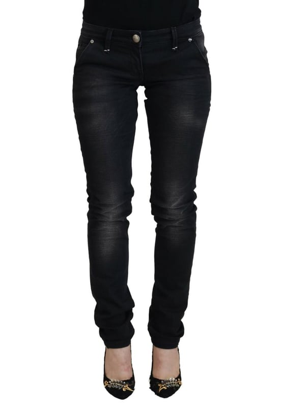 100% Authentic ACHT Skinny Jeans
  Color: Black Washed
  Model: Low Waist Denim Pants
  Zipper closure
  Logo details
  Material: 98% Cotton 2% Elastane