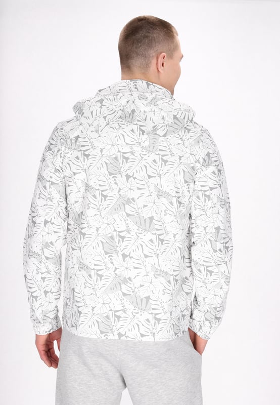 Ontdek een stijlvol jasje met een fascinerend patroon geïnspireerd op botanische en dierlijke motieven. Dit kledingstuk heeft een ritssluiting over de volledige lengte, een beschermende kraag en een praktische capuchon. Het jack is perfect voor vrije tijd en heeft lange mouwen en een zoom tot aan de taille, ideaal voor mild tot koel weer. Dit kledingstuk is licht tot middelzwaar en ideaal voor buitenactiviteiten en combineert mode met functionaliteit.  Jas