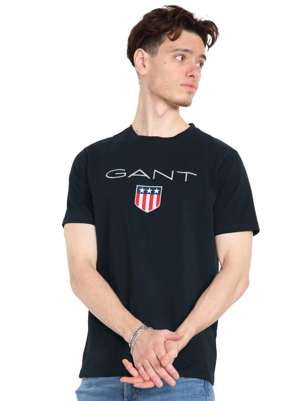 Gant Mens Crew Neck T Shirt Big Shield Blue