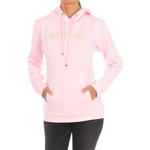 Sweatshirt North Sails.
 Adjustable hood with drawstring.
 Brand print on the front.
 Front kangaroo pocket.
 Ribbed cuffs and waistband.
 Seams seen in tone.
 Composition: 80% Cotton, 20% Polyester
 Care:
Wash at maximum temperature 30º.
 Iron at low temperature.
 Do not use bleach.
 Do not use dryer.
 Do not dry clean.