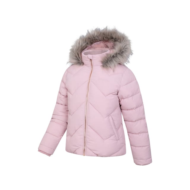 Material: Elastane, Elastodiene, Modacrylic, Polyester, Synthetic. Lining: Fleece. Fabric: Microfibre. Design: Logo, Plain. Fabric Technology: DWR Finish, Insulating, Isotherm, PFC Free, Water Resistant. Cuff: Elasticated. Neckline: Hooded. Sleeve-Type: Long-Sleeved. Hood Features: Faux Fur Trim. Length: Short. Pockets: 2 Side Pockets. Fastening: Full Zip. 5-6 Years: 24 in. 7-8 Years: 26 in. 9-10 Years: 28.5 in. 11-12 Years: 31 in. 13 Years: 33 in.