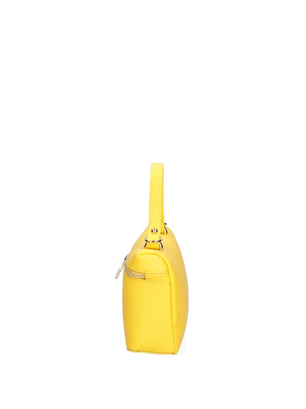 Bolso de mujer. El cierre es con cremallera. Los bolsillos internos son uno con cremallera. Los bolsillos externos están ausentes. La bandolera es ajustable y extraíble en piel. El mango es de cuero. Hay un compartimento interno. El material exterior es piel auténtica tipo dólar. Internamente está forrado en tejido 70% algodón - 30% poliéster. Medidas: 20x13x7 cm. Hecho en Italia
