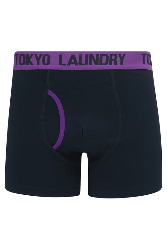 Indulge in everyday comfort with this 6-pack of boxers from Tokyo Laundry. Made from cotton-rich and stretch fabric, these boxers offer a soft and breathable feel. The plush woven waistband provides a secure fit, while the bright colours and slogan waistband adds a dash of style to your everyday essentials. Upgrade your underwear collection now!
