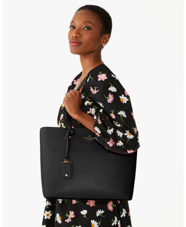 Perfect Refined Grain Leather Large Tote, 15.6"W (Top) 13.9"W (Bottom), Front & Back Slip Pocket, Back Slip & Zip Pocket,  Length: 13.50 Cm,  Width: 29.50 Cm,  Height: 39.50 Cm