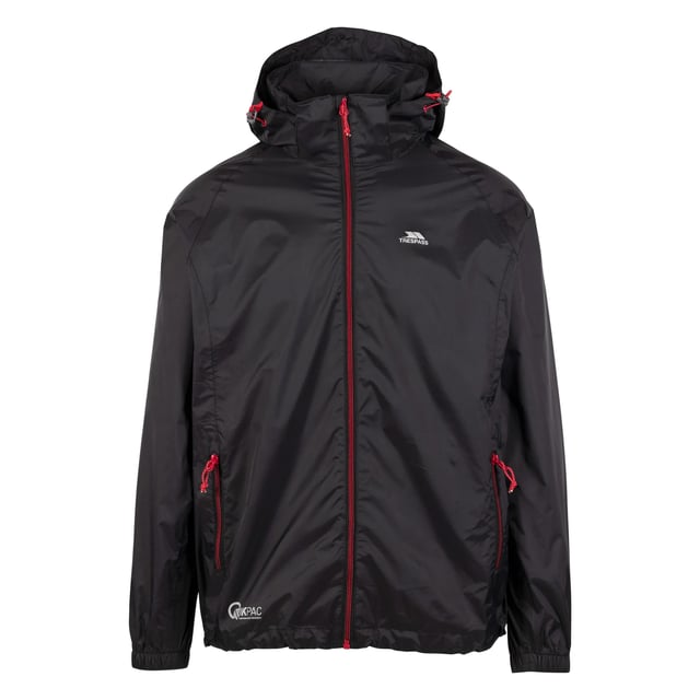 Unisex-Shell-Jacke. Verstellbare Kapuze lässt sich im Kragen verstauen. 2 Reißverschlusstaschen. Komplett elastische Bündchen. Durchgehender Reißverschluss mit Sturm-Blende. Hinten belüftet. Reflektierende Paspeldetails an der Rückseite. Kontrastreiche Reißverschlüsse mit Streifendetail. Jacke lässt sich in mitgeliefertem Beutel verstauen. Wasserfest 5000mm, atmungsaktiv 5000mvp, versiegelte Nähte. Außenmaterial: 100% Polyester mit PU-Schicht, Netzmaterial: 100% Polyester.