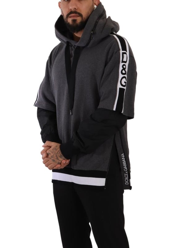 Dolce & Gabbana #DGMILLENNIALS パーカー Dolce & Gabbana Men's Gray Black Cotton Hooded