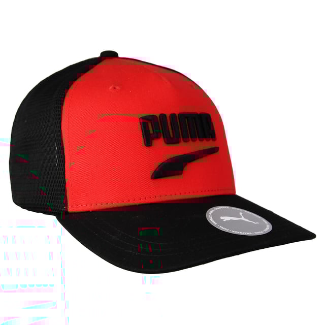 Puma Basketball Trucker Black Red Unisex Adjustable Snapback Cap 022557 03