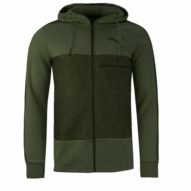 Puma Evolution Langarm Reißverschluss nach Green Herren Green Kapuze -Gleisjacke 574512 03