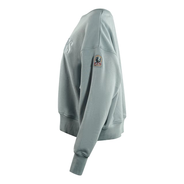 Blijf warm en stijlvol in de grijze trui van Parajumpers. Deze luxueuze damesjumper toont het merklogo groot over de borst. Offer geen stijl op voor comfort - maak een verklaring! Grote merklogo over PJs van de borst op de linker mouw, elastische tailleband en mouwen 86% katoen, 14% polyester, stijlcode: Melita 0220 UF31
