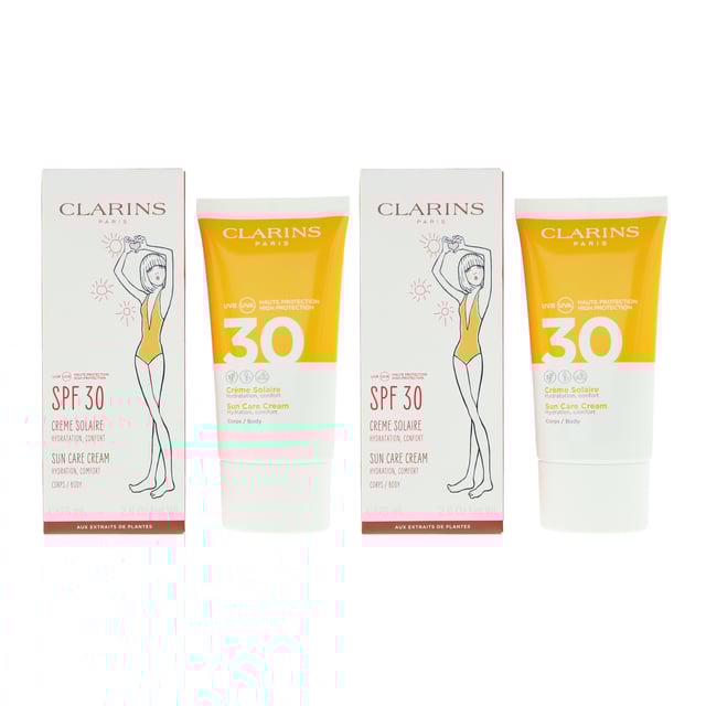 The Clarins Pick & Love SPF 30 Sun Care Body Cream is a versatile and protective sun care product designed to provide effective sun defence while also nourishing and hydrating the skin. The creamy texture of the body cream ensures smooth and even application, allowing you to cover larger areas of your skin with ease. The formulation is designed to suit a range of skin types, offering effective sun protection and hydration without causing irritation.