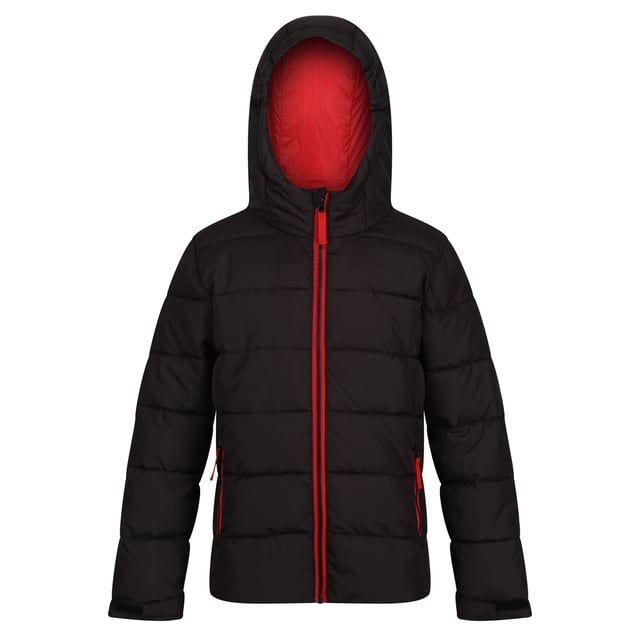 Material: 100% Polyester. Design: Reflective Detail. Fabric Technology: Thermo-Insulated, Warmloft. Contrast Zip, Fabric Zip Pull. Neckline: Hooded. Sleeve-Type: Long-Sleeved. Hood Features: Elasticated, Grown On Hood. Pockets: 2 Side Pockets, Zip. Fastening: Full Zip.