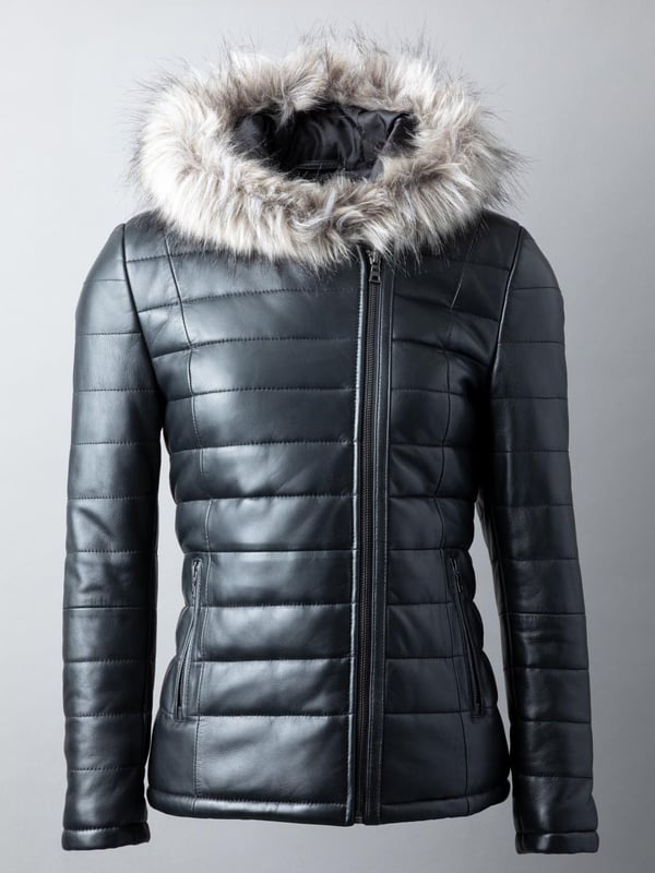 Ennerdale Quilted Leather Jacket in Black